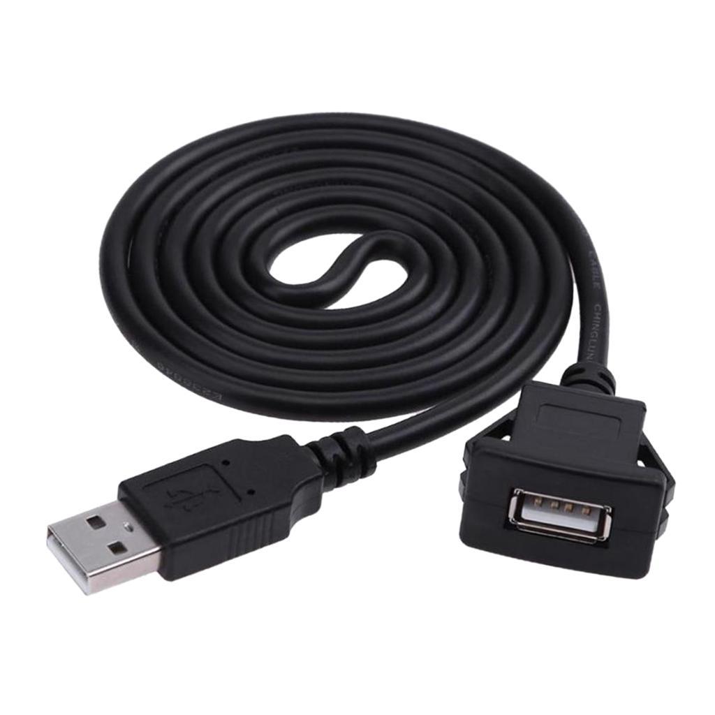 USB2.0 Extension  Mount Cable for car boat Motorcycle Flush Dashboard