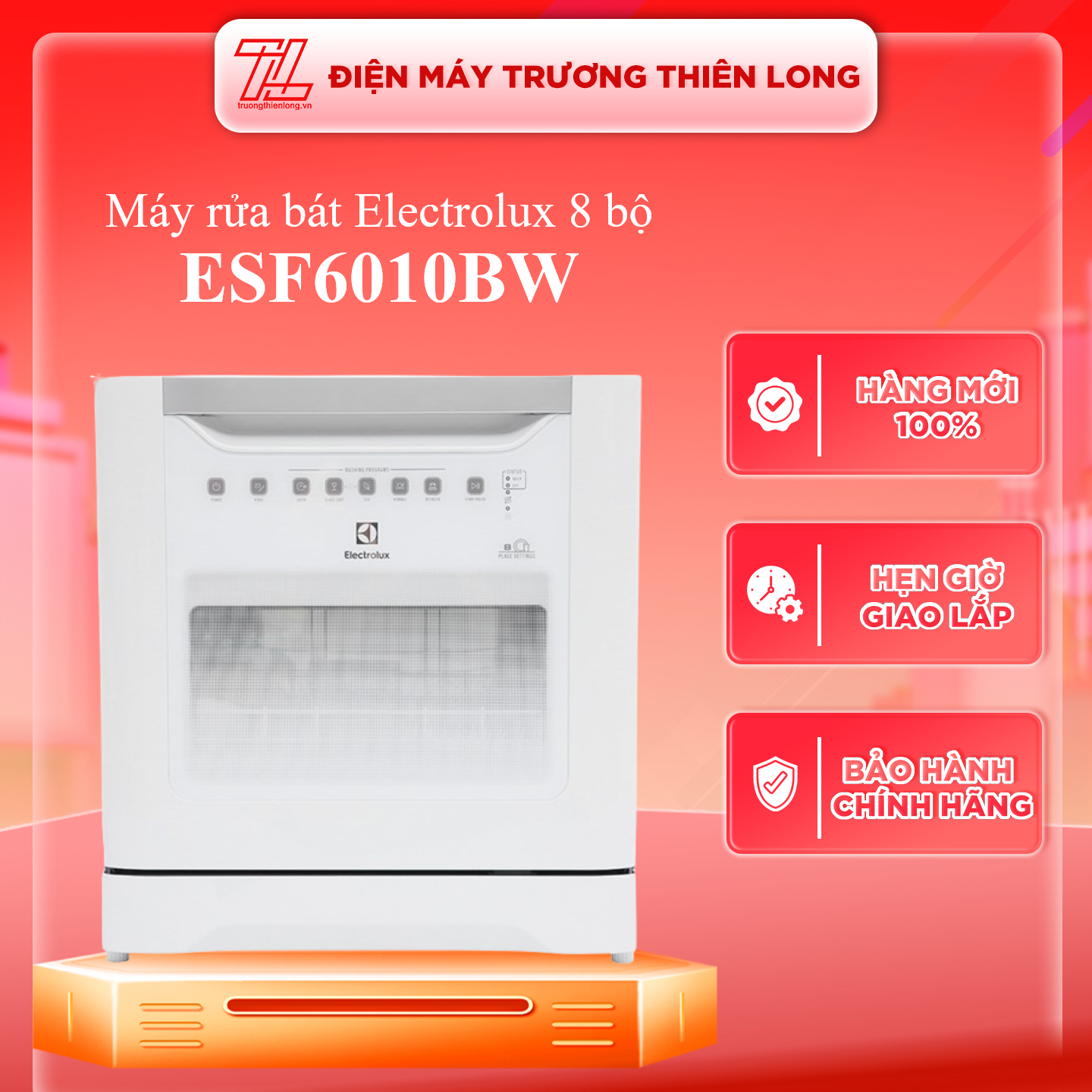 [Miễn phí lắp đặt] Máy rửa chén bát Electrolux ESF6010BW - 8 bộ chén dĩa