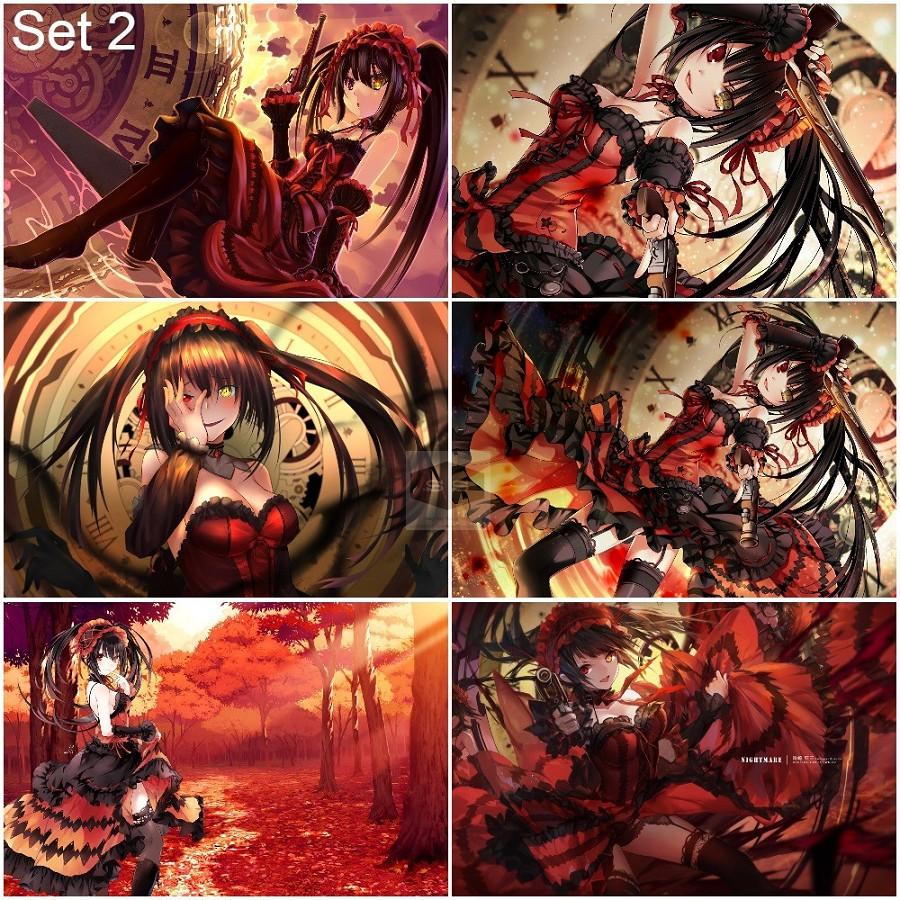 Bộ 6 Áp phích - Poster Anime Date A Live - Cuộc Hẹn Sống Còn (bóc dán) - A3,A4,A5