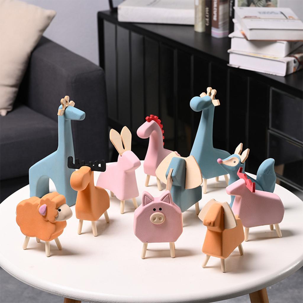 Creative Animal Statues Model Figurines Furniture Photo Props Room Decor Toy