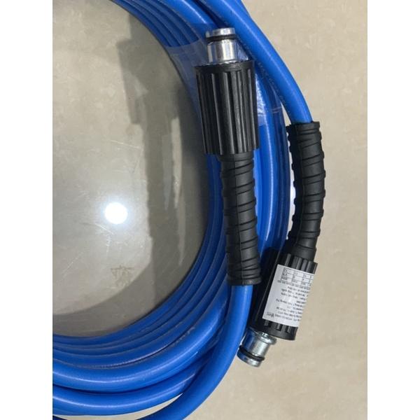 Dây xịt rửa xe HIỆU HTC LOẠI 10M,HTC6512-10W2 từ nhựa PVC-PU áp lực cao 450 bar,ĐK 6.5*12mm, đầu nối ren 1.5x22mm