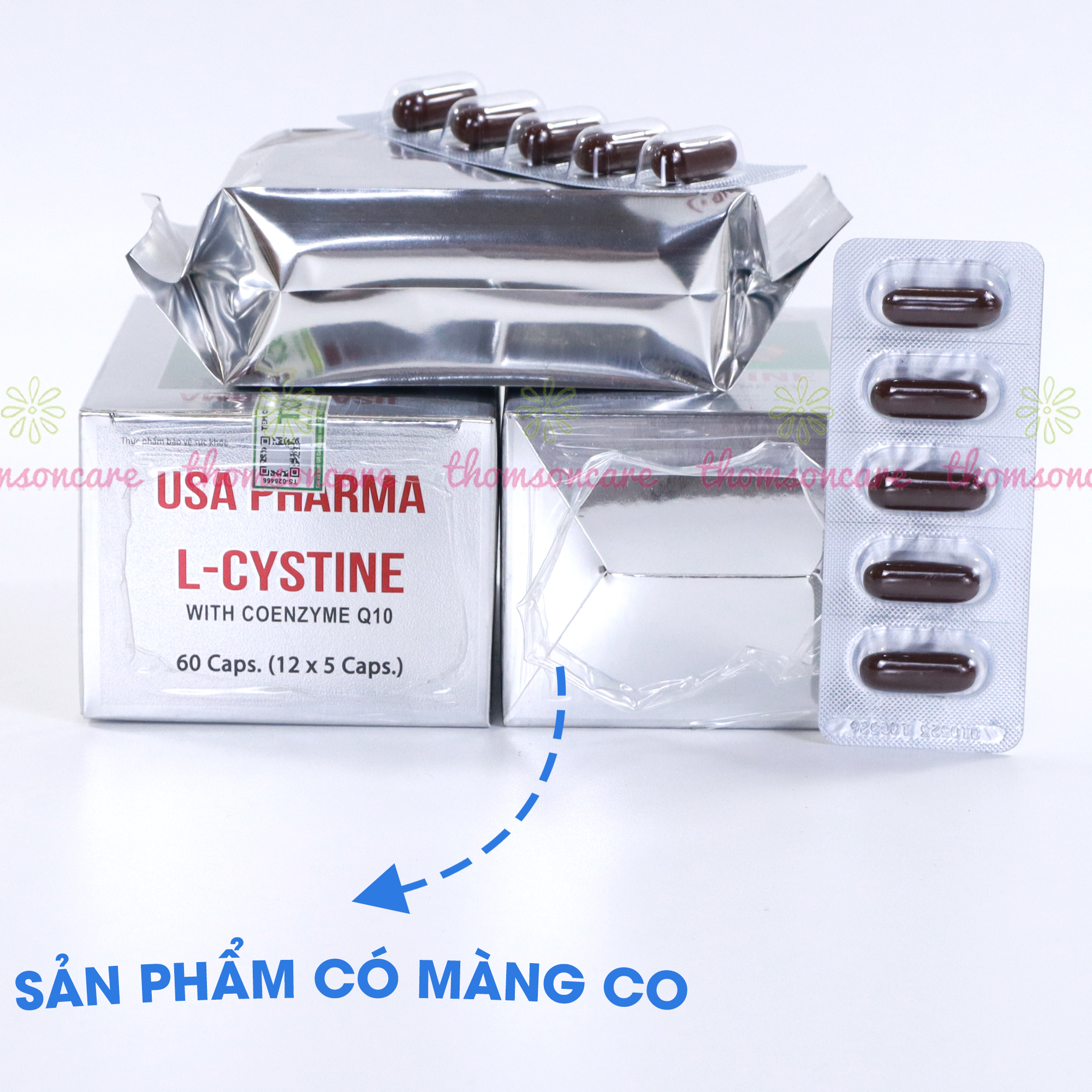 Combo 2 Hộp Lcystine  - hỗ trợ làm đẹp da, giúp da sáng mịn, giảm rụng tóc, chống oxy hóa , hạn chế lão hóa da giảm rụng tóc từ Lcystine và CoenZymeQ10 - Thomsoncare