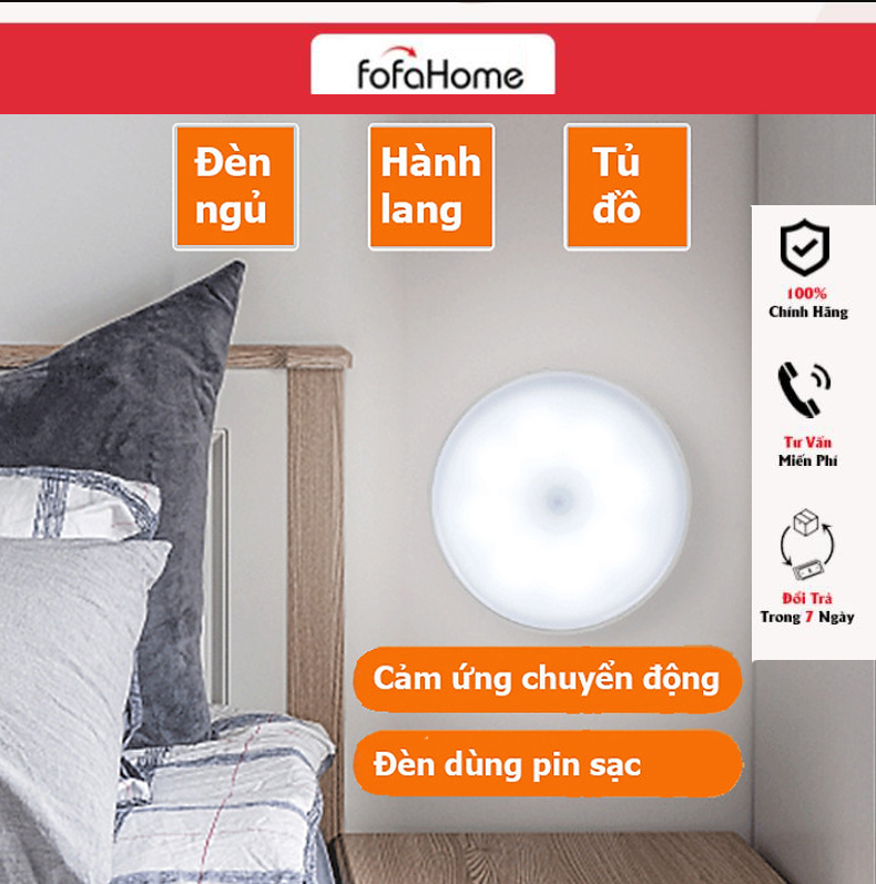 Đèn Cảm Ứng Chuyển Động, Đèn Led Dán Tường Cảm Biến Thông Minh Không Dây Dán Tủ Quần Áo, Cầu Thang, Phòng Ngủ...