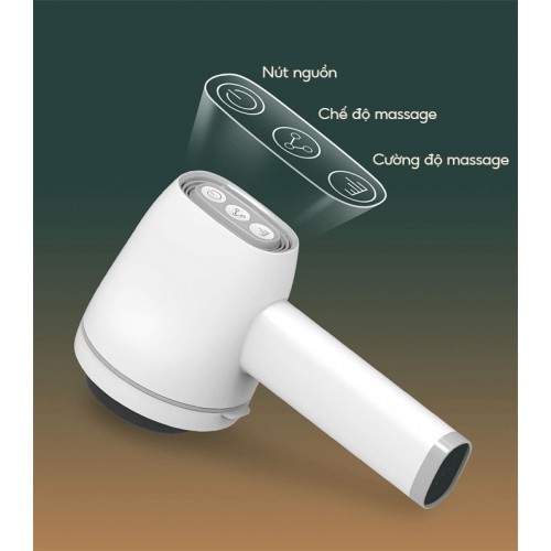 Máy massage cầm tay mini dùng pin sạc đa năng Puli PL-668DC - 8 đầu