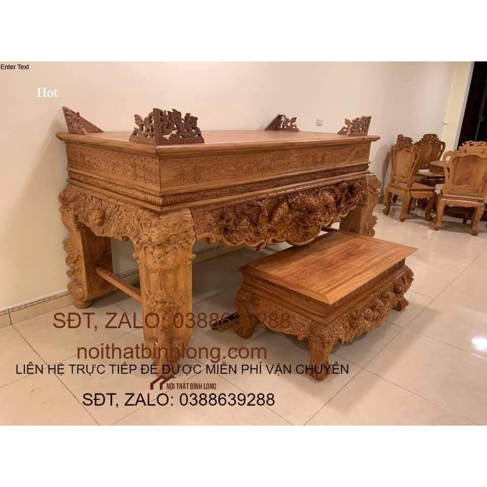 Sập thờ gỗ gõ đỏ chân 24