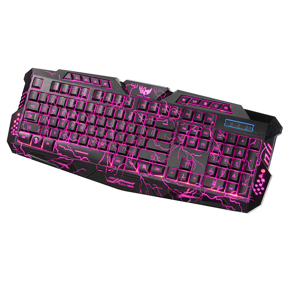 J10 Keyboard Mouse Combo Colorful Adjustable LED Color Backlit Ergonomic Gaming Keyboard with Mouse Set for Gaming Fans