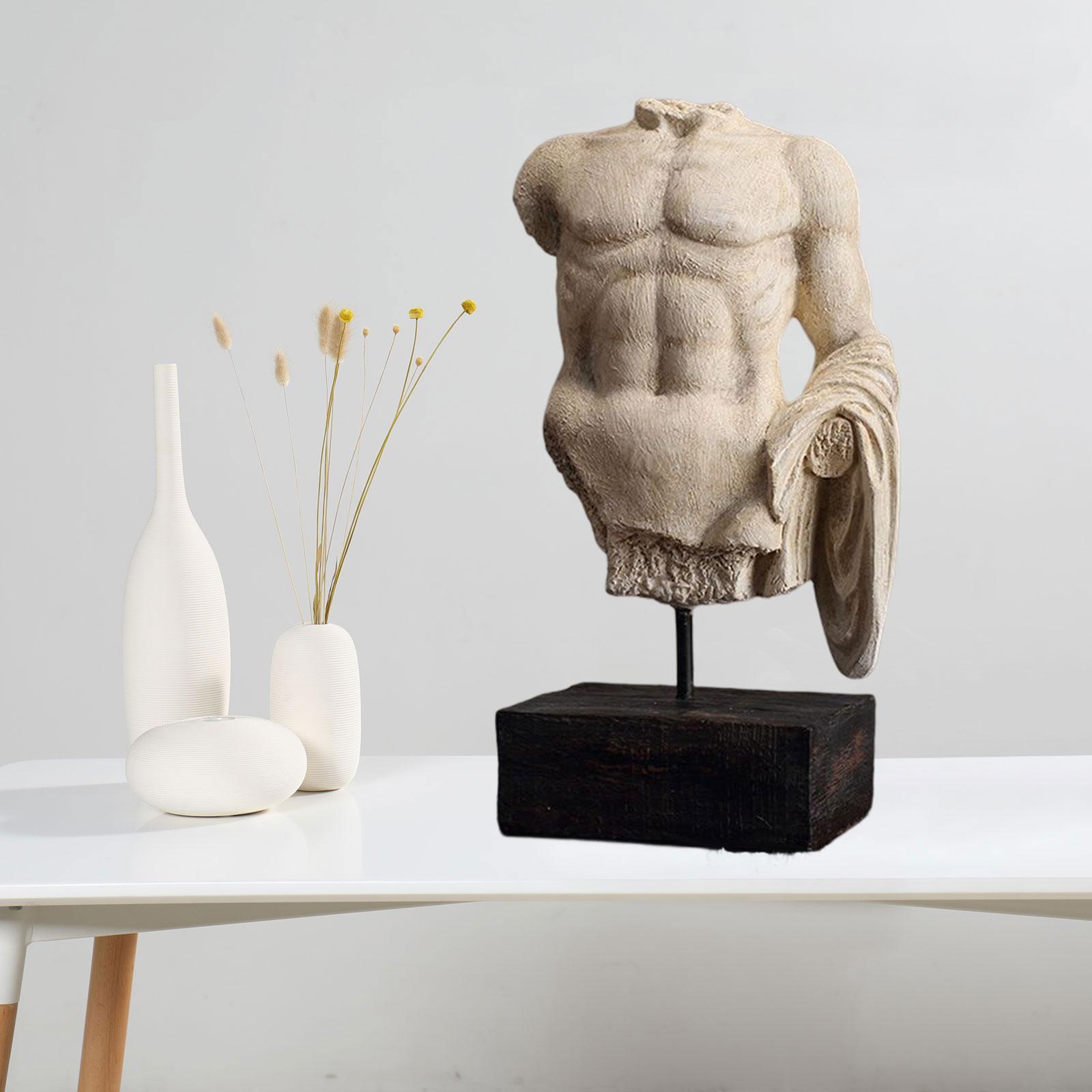 Male Bust Art Sculpture Desktop Decoration Delicate Workmanship Realistic