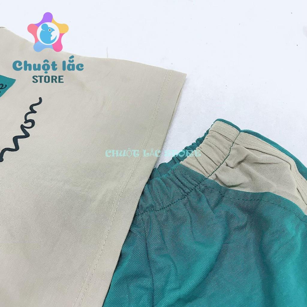 Bộ quần áo bé trai mùa hè chất cotton đũi mát mẻ hình số