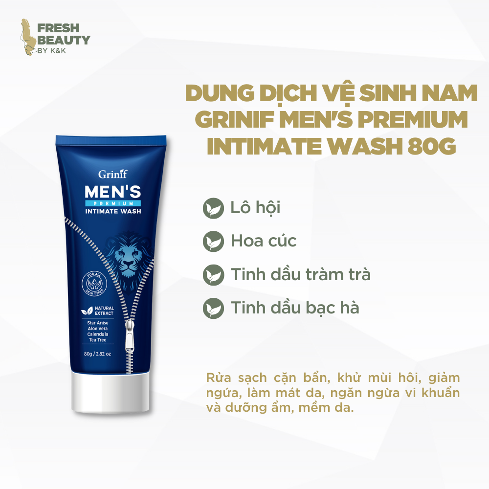 Dung dịch vệ sinh nam giới Hàn Quốc Grinif Men's Premium Intimate Wash 80g