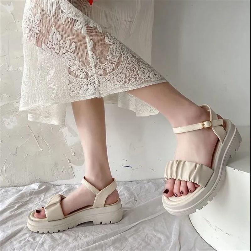 CHZK Giày Sandal Đế Xuồng Thời Trang Dành Cho Nữ