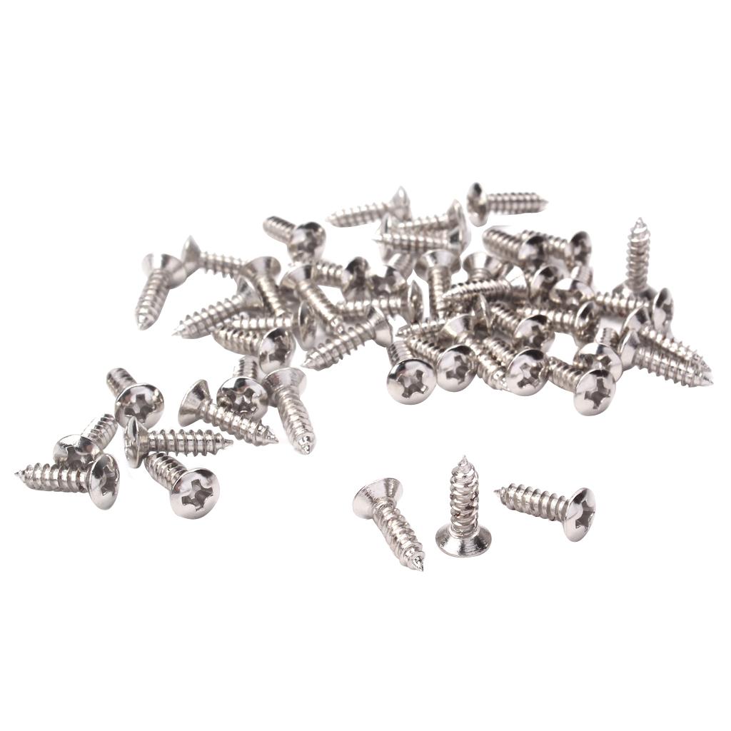 100 chiếc Pickguard Ốc Vít Đường Kính 3mm Bass Phần Guitar & Phụ Kiện Bạc