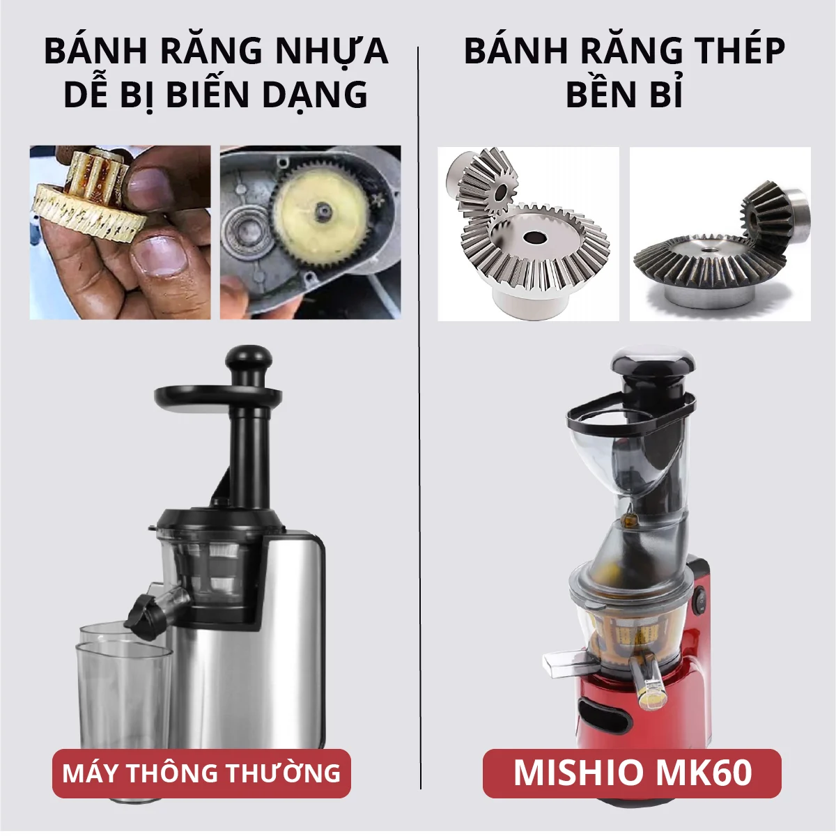 Máy Ép Trái Cây Mishio Slow Juicer - Hàng chính hãng