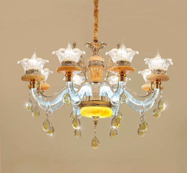 Đèn chùm goldseee SHYDO phong cách sang trọng 8 tay trang trí nhà cửa hiện đại, cao cấp - kèm bóng LED chuyên dụng.