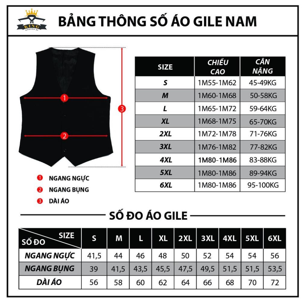 Áo ghile nam bigsize 6XL KING Áo gile nam đen hàng may đo cá nhân cao cấp Z10