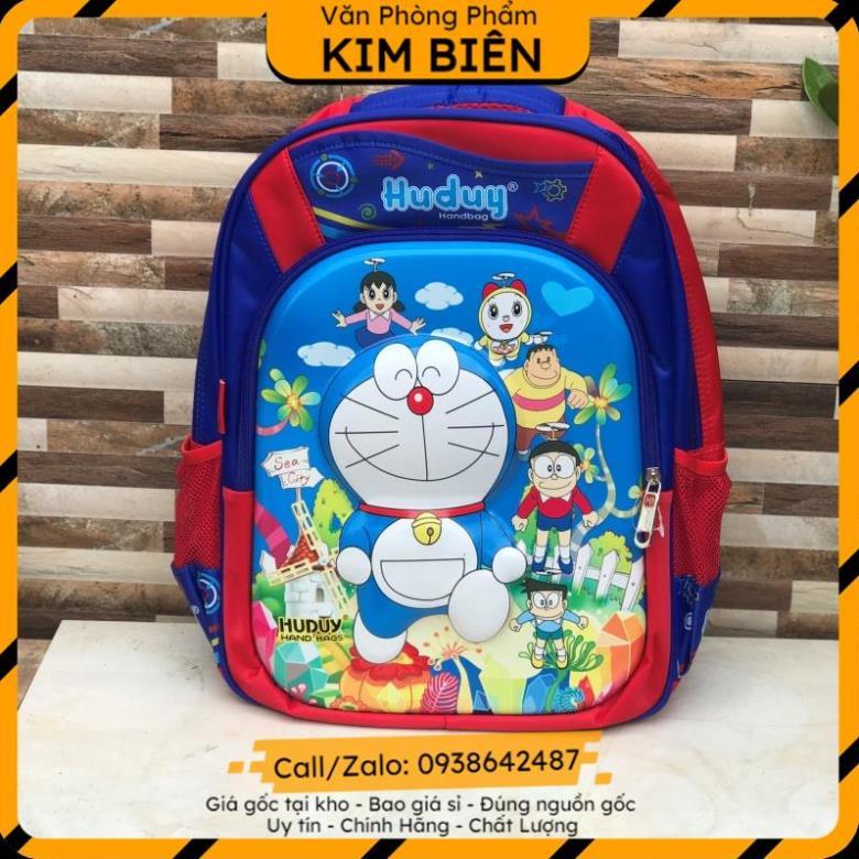 ️sỉ vpp,sẵn hàng️ Balo tiểu học, cặp học sinh cấp 1 chống gù lưng DORAEMON siêu nhẹ, chống thậm nước - VPP Kim Biên