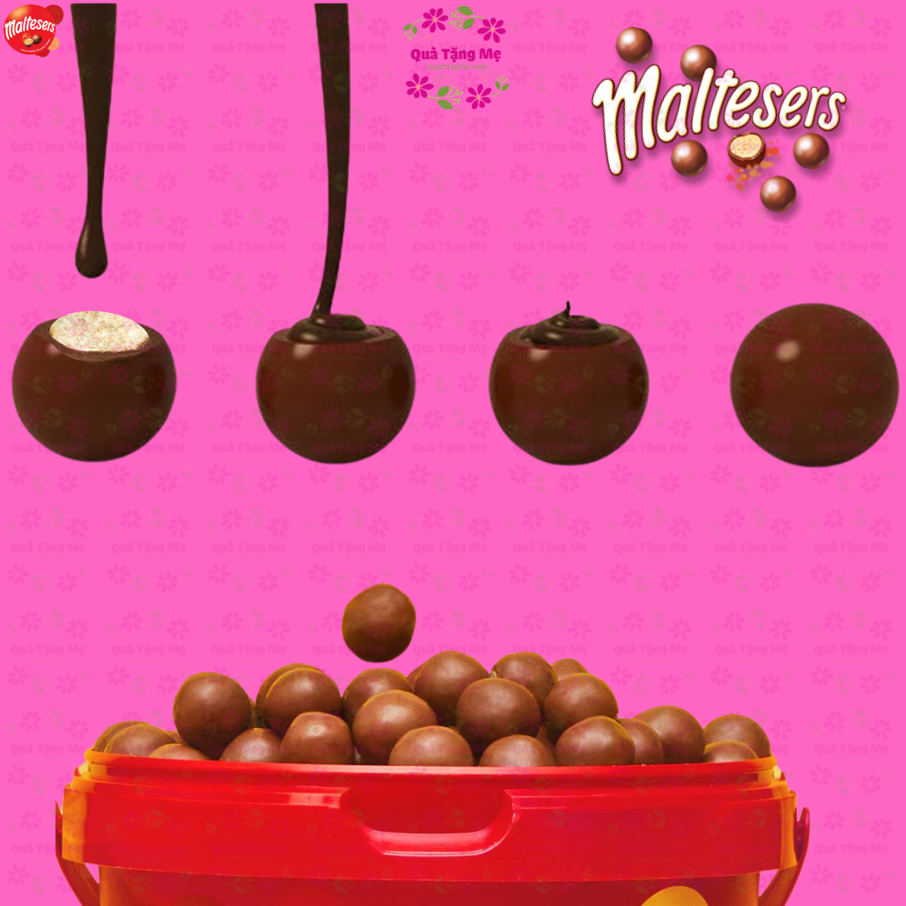 Socola nhân mạch nha Maltesers vị sô cô la sữa mịn màng thơm ngon cùng nhân mạch nha lúa mạch giòn tan (880g/thùng) - QuaTangMe Extaste