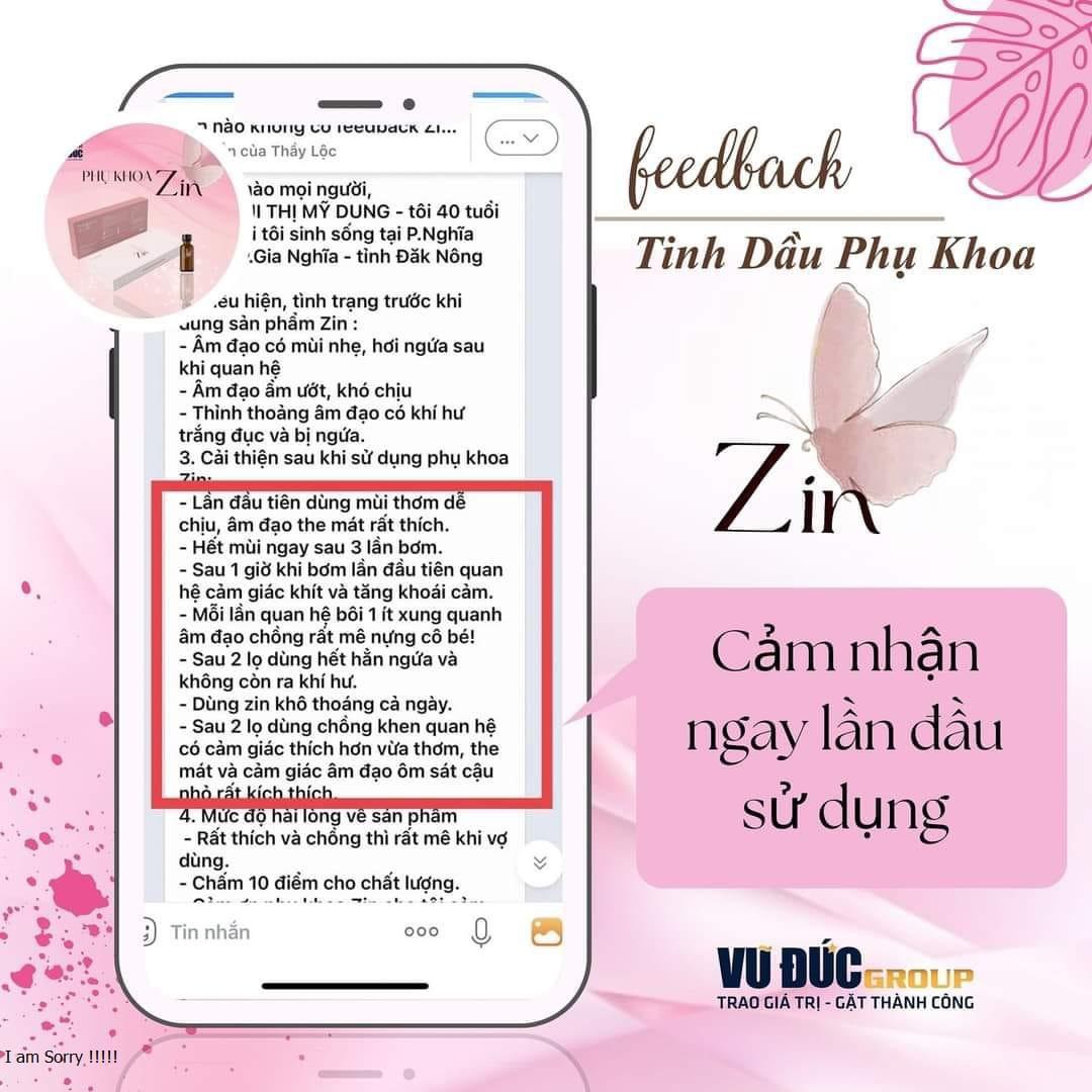 Tinh Dầu Phụ Khoa Zin. 3 Hộp Giá Sỉ Tặng 3 DDVS Nữ Oa + 3 Lọ Viên Uống Đới Hạ Phụ Khoa.