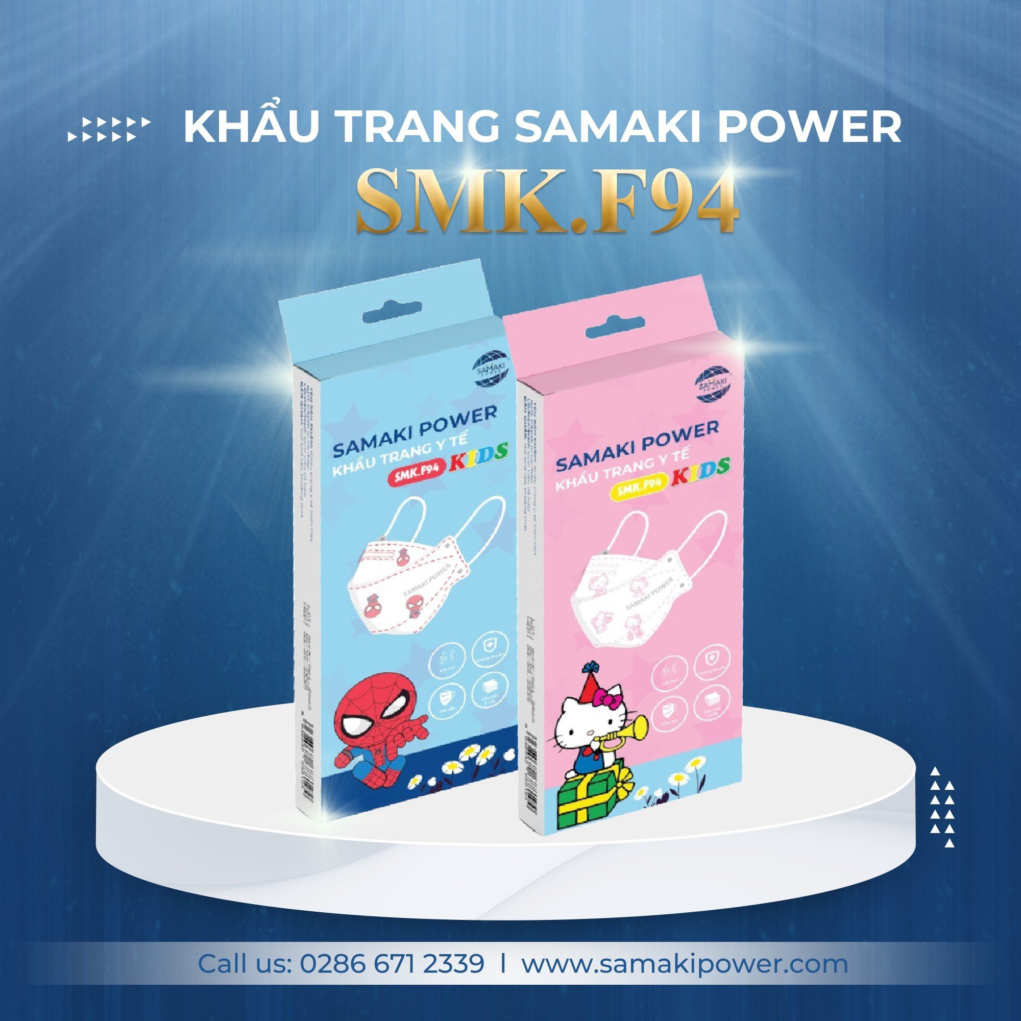 Khẩu trang trẻ em SAMAKI POWER SMK.F94 KIDS– hộp 10 cái