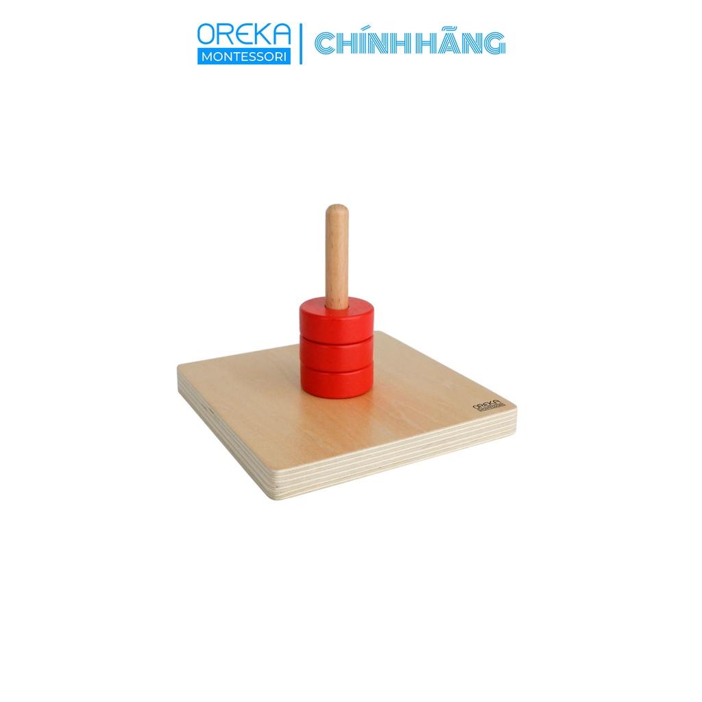 Đồ chơi trẻ em Oreka Montessori Các Đĩa/Dĩa tròn Xếp trên Trục đứng - 0150300