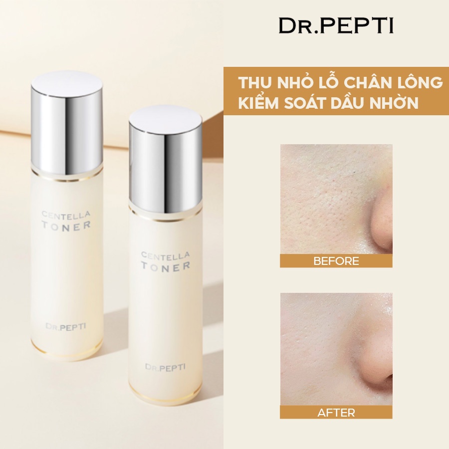 Nước Hoa Hồng Dr.Pepti+ Dưỡng Da Căng Bóng  Centella Toner (180ml )