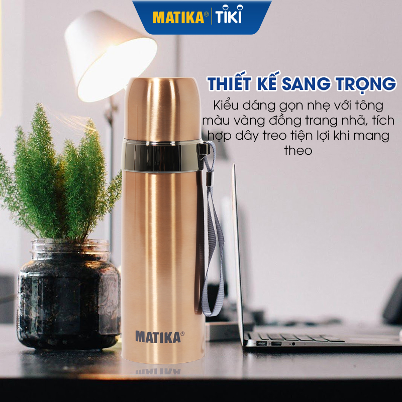 Bình Giữ Nhiệt Inox MATIKA MTK-HC7500 Bình Đựng Nước Dung Tích 500ml - Hàng Chính Hãng