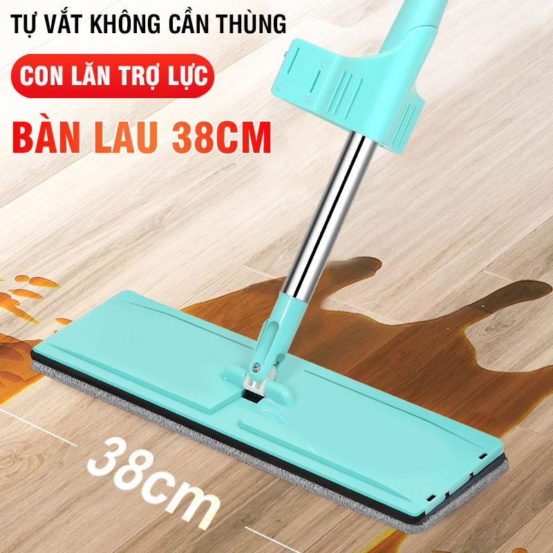 Cây lau nhà tự vắt thông minh không cần thùng, chổi lau nhà 360 độ Kitimop-RED