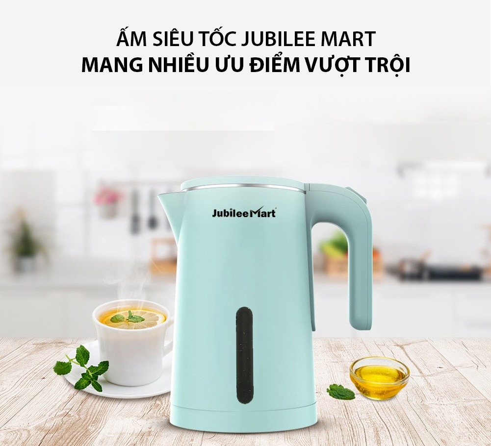 Ấm Đun Siêu Tốc Jubilee Mart 2 Lớp Cách Nhiệt Chống Bỏng,Tự Ngắt Khi Sôi (2.3 Lít) - Hàng Chính Hãng