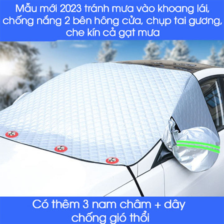 Bạt che nắng kính lái ô tô 4 lớp mẫu mới nhất 2023, che bên hông xe, chụp tai gương phản quang - HÀNG LOẠI 1 CAO CẤP