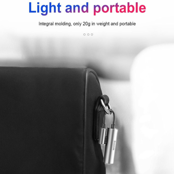 Bộ chuyển cổng Lightning sang Audio 3.5mm + Lightning Baseus L42 cho iPhone X/ XS Max CALL42-01 - Hàng nhập khẩu