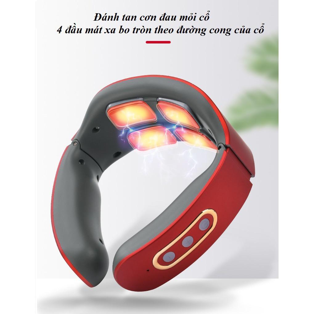 Đai mát xa cổ điện từ 6 chế độ làm việc-9 cường độ với khả năng làm nóng nhanh dùng được ở mọi nơi.