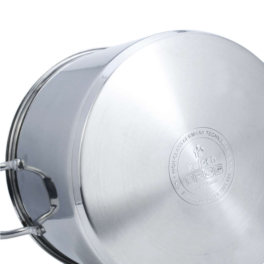 Nồi luộc gà Inox 304 cao cấp 5 đáy Kalpen size 28cm