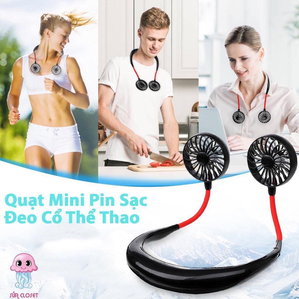 QUẠT ĐEO CỔ SẠC USB SIÊU MÁT CÓ ĐẾ ĐẶT TRÊN BÀN TIỆN LỢI