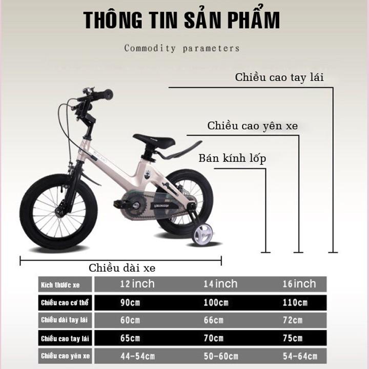 Xe Đạp Thể Thao SPACE BABY Cho Bé 3 - 10 Tuổi - 12 - 18 inch - Kung nhôm vành đúc phanh đĩa - Bảo hành 1 năm