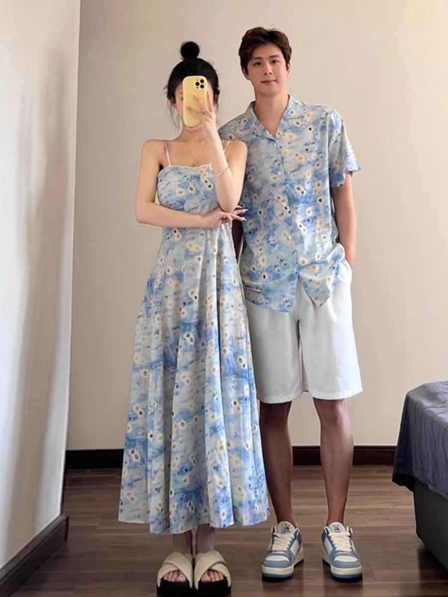 Set đồ đôi họa tiết du lịch biển đẹp Couple Tina 1 - AV012