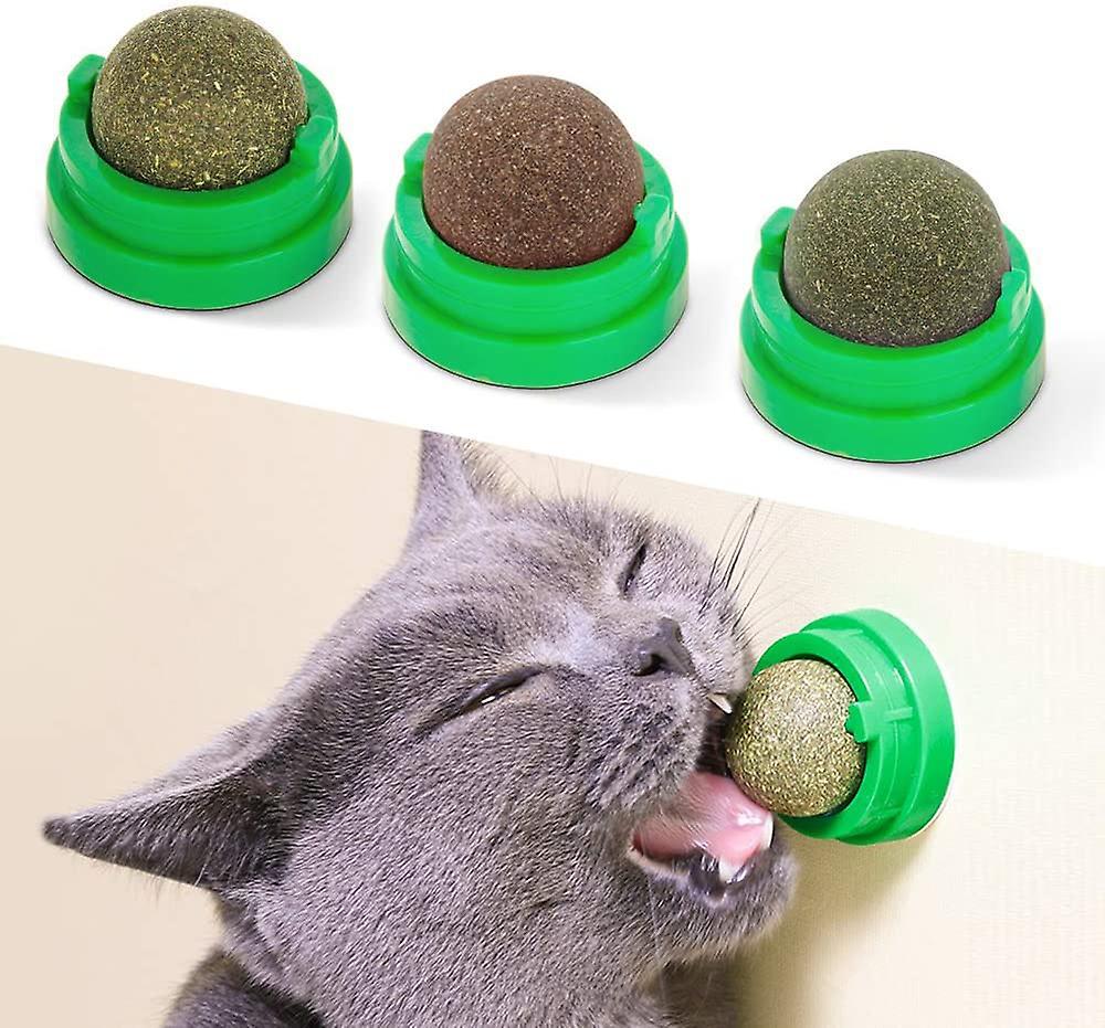 3 quả bóng catnip, đồ chơi mèo ăn được cho mèo liếm, đồ chơi mèo con khỏe mạnh an toàn