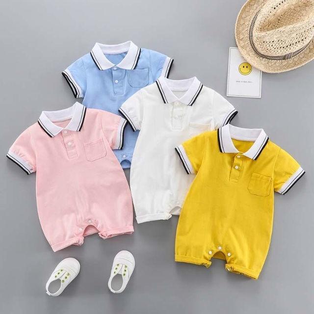 Body chip bé trai, bé gái cổ bẻ, áo liền quần cho bé sơ sinh kiểu dáng dễ thương Easy Baby từ 6-12kg