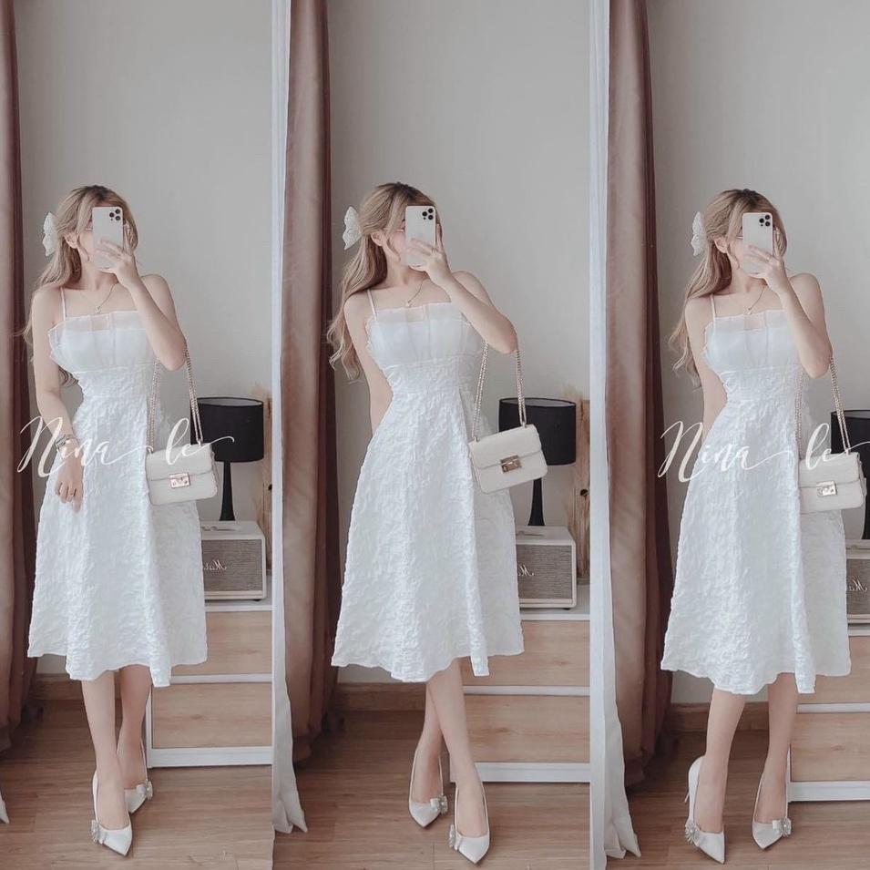 Đầm xốp xoè 2s dự tiệc phối voan  siêu xinh