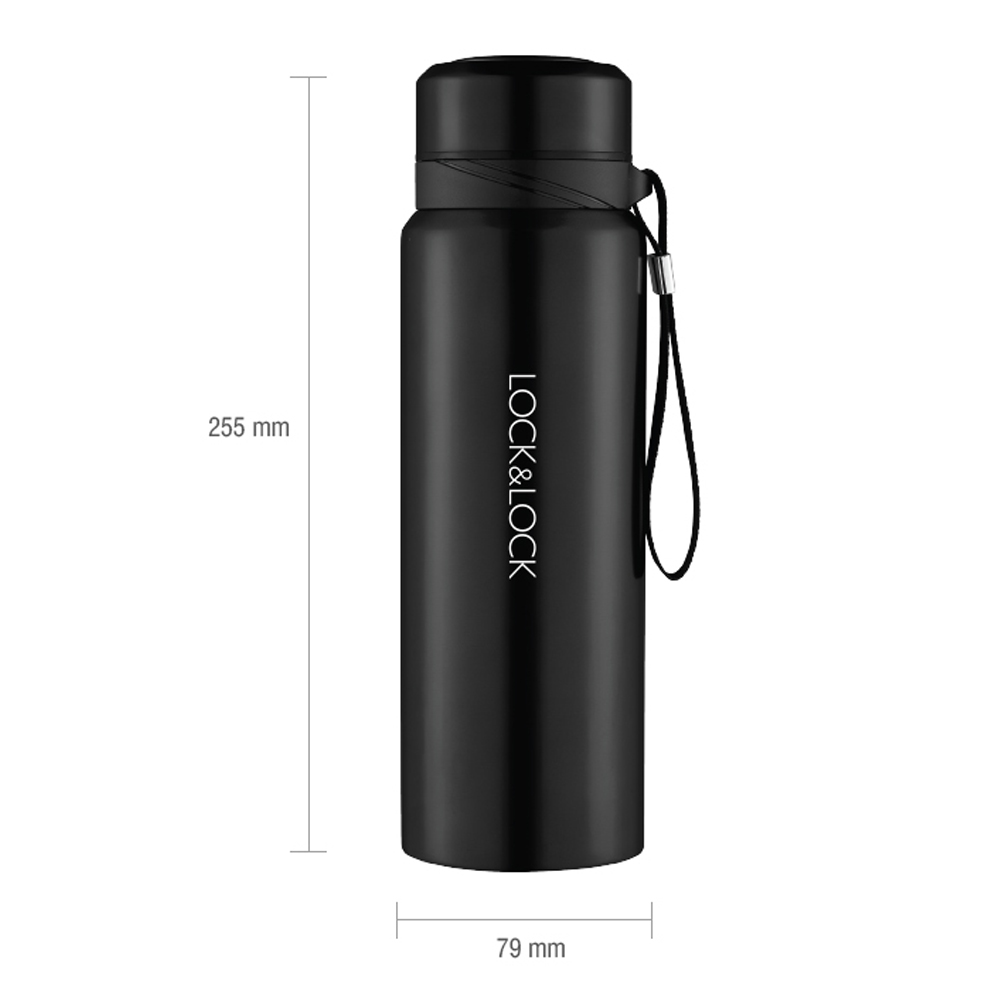 Bình Giữ Nhiệt 800ml Lock&amp;Lock Vacuum Bottle LHC6180 - Hàng Chính Hãng, Bằng Thép Không Gỉ, Có Lưới Lọc Trà Bằng Inox, Mức Giữ Nhiệt Vượt Trội Tặng Kèm Ống Hút Inox