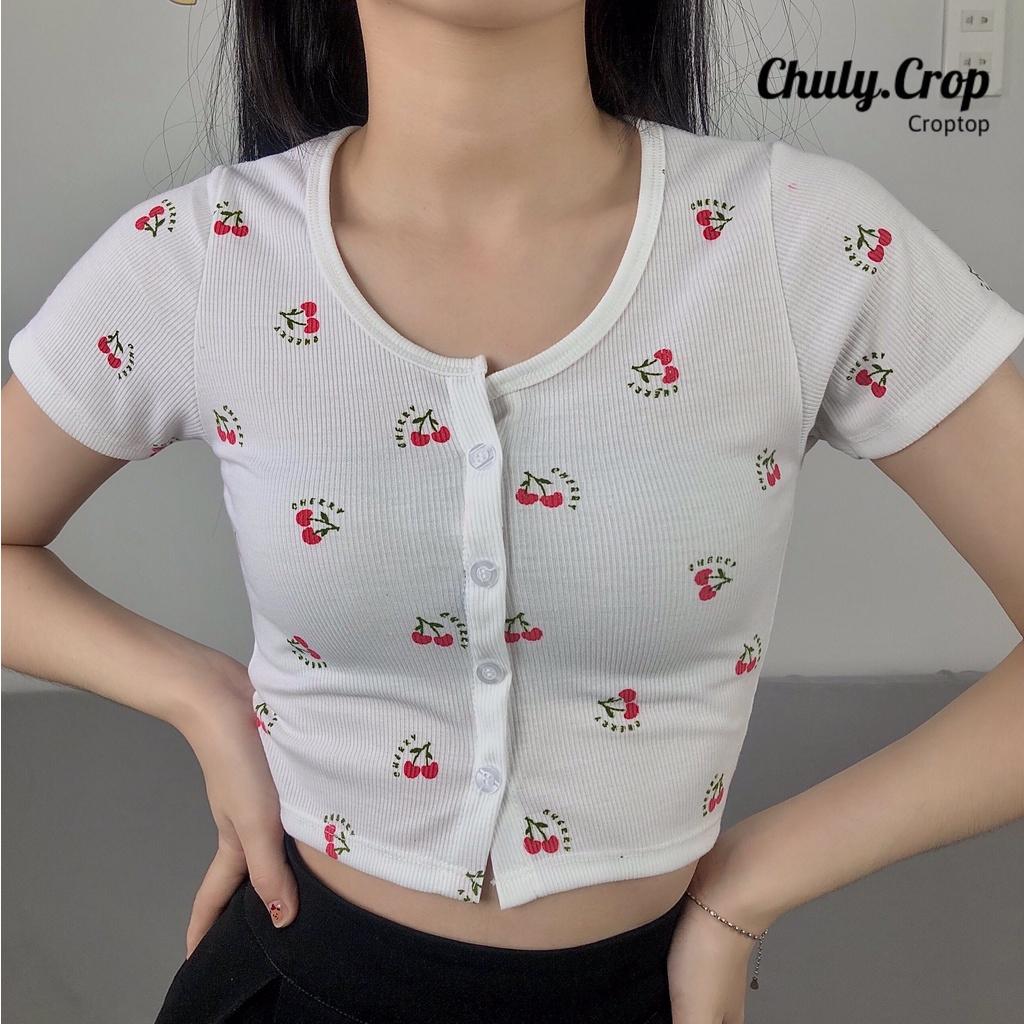 Áo croptop hoa nhí form ôm cực đẹp, nhiều màu sắc