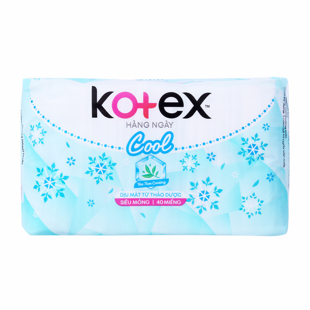Băng Vệ Sinh Hàng Ngày Kotex Cool Siêu Mỏng 40 Miếng