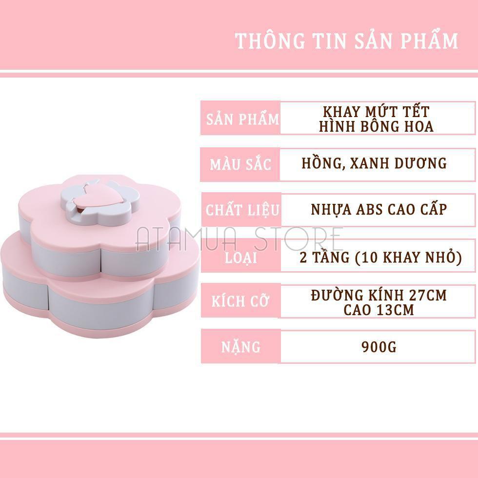 Khay Mứt Hình cánh Hoa Đẹp Mắt Sang Trọng, Khay Mứt 1 Tầng, 2 Tầng Xoay Cho Ngày Tết