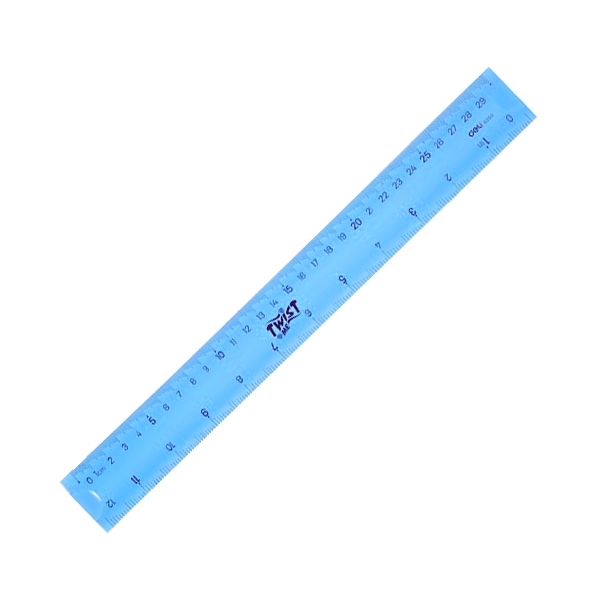 Bộ 2 Thước Kẻ Nhựa Dẻo Nhiều Màu 30cm - Màu Xanh