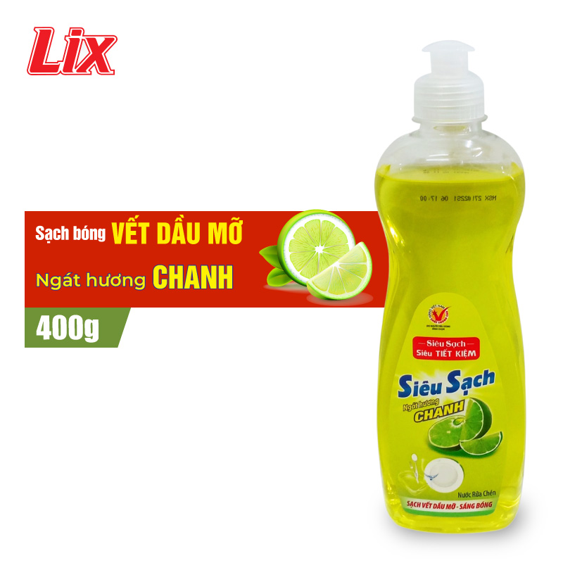 Nước rửa chén Lix siêu sạch hương chanh 400g NS408