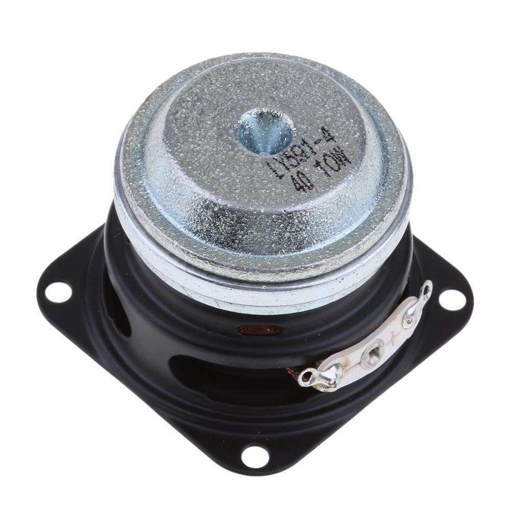 Prettyia 2x 40mm 4Ohm 10W Full Range Speaker Square Loudspeakers 16 Coil