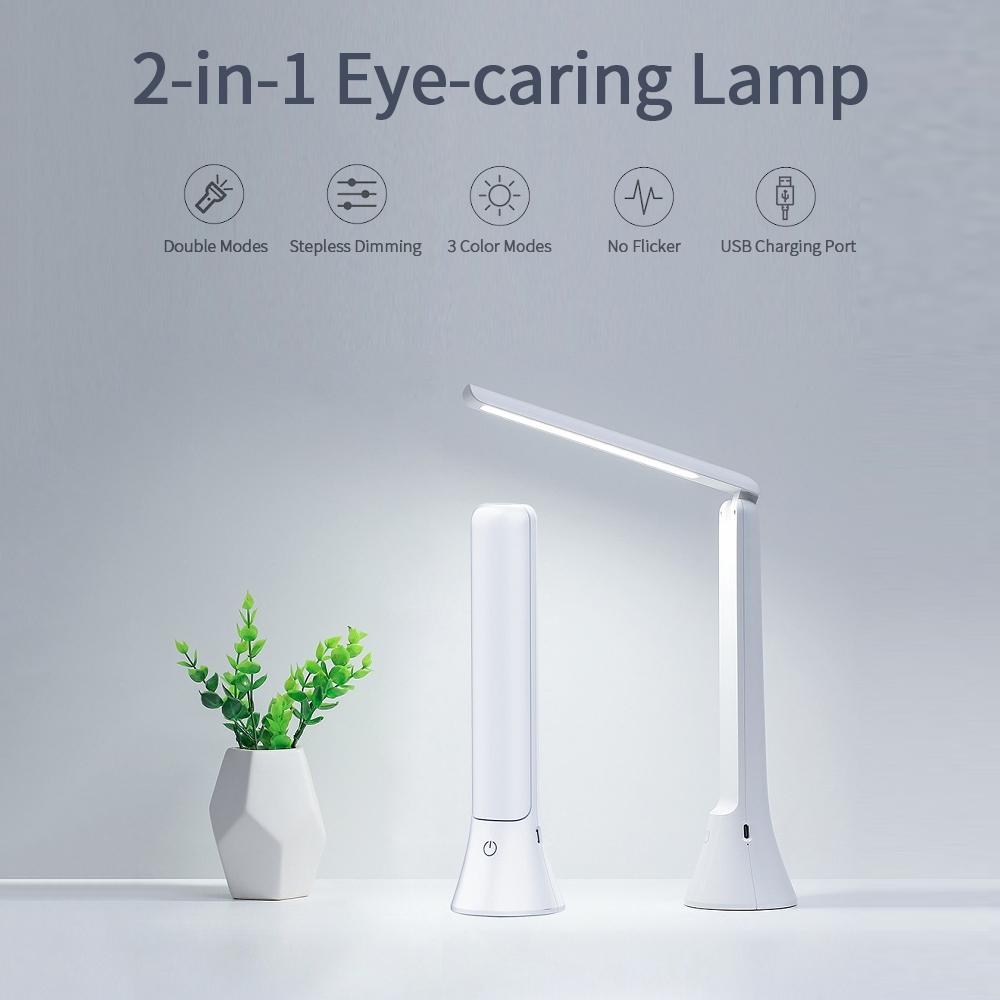 Đèn LED có thể sạc lại + Đèn pin chăm sóc mắt để đọc sách & Chiếu sáng khẩn cấp 3 Màu Điều khiển cảm ứng 2 trong 1