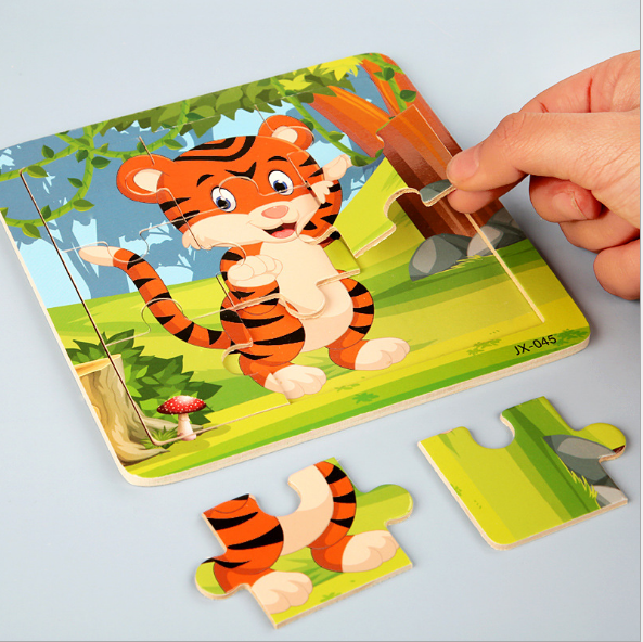 COMBO 5-10 tranh xếp hình 9 miếng puzzle - Đồ chơi ghép hình thông mình cho bé