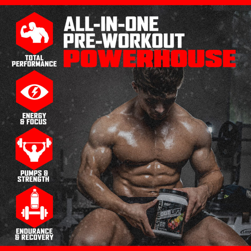 Nutrex Outlift Pre-Workout 30 Liều, Tăng Sức Mạnh Sức Bền, Năng Lượng Trước Tập, Citrulline, BCAA, Creatine, Beta-Alanine, Taurine