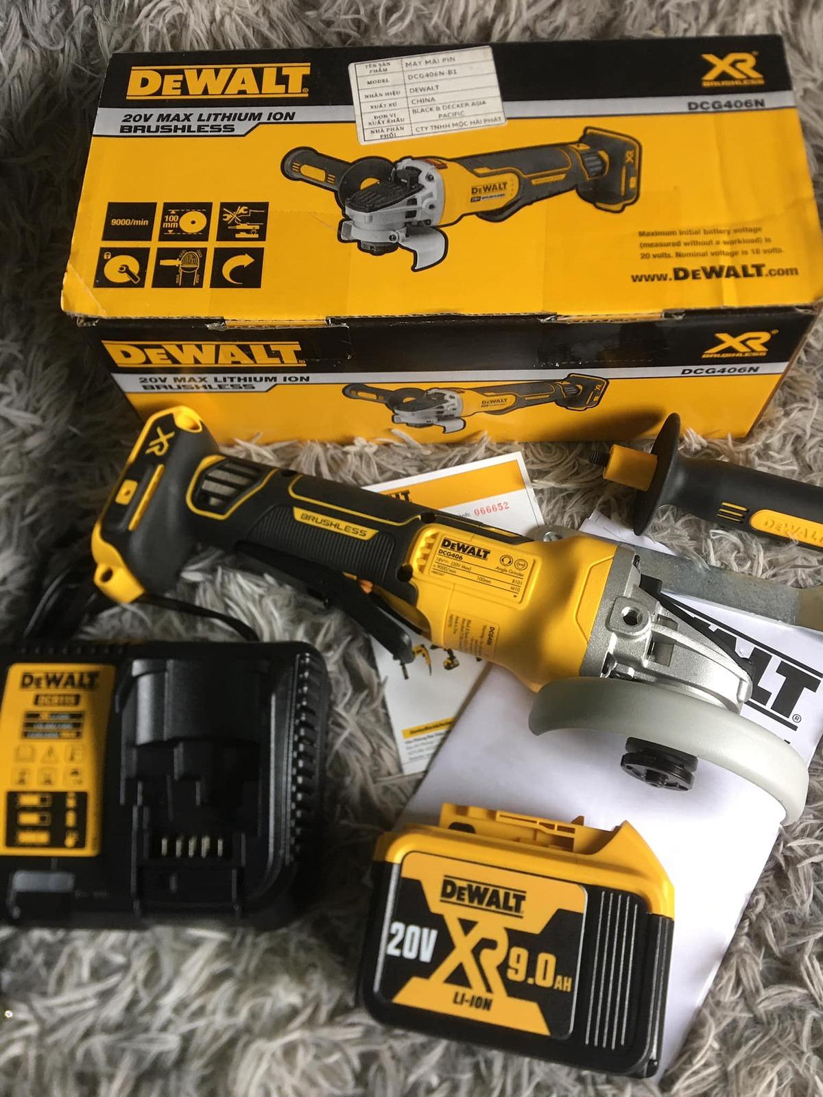 MÁY MÀI PIN CẦM TAY 800W 20V/BL DEWALT DCG406M2- HÀNG CHÍNH HÃNG