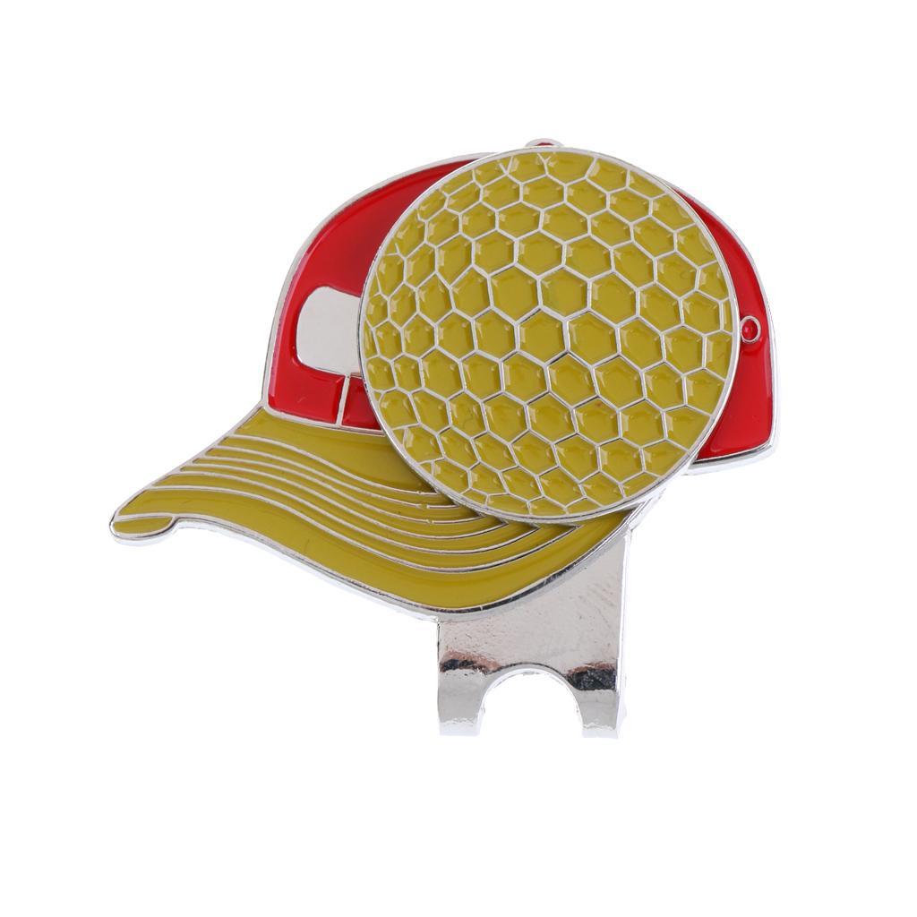 Golf Cap Pattern Alloy Golf Hat Clip with Marker