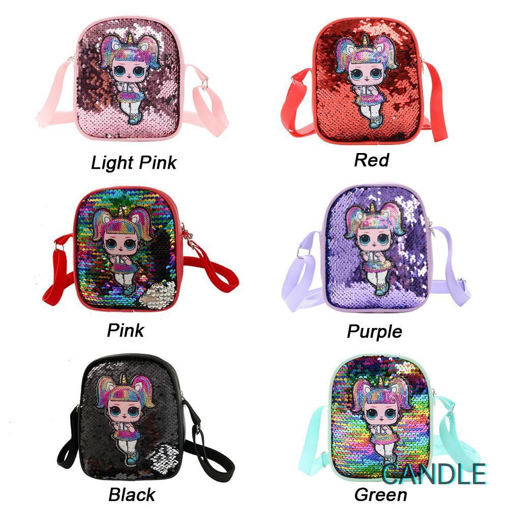 Túi Đeo Chéo Đính Kim Sa Lấp Lánh Cho Bé Gái